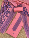 Indiehaat | Jamdani Cotton Suit Material Pink