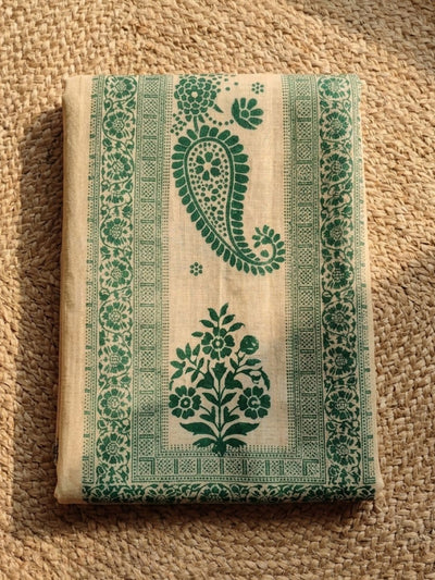 Indiehaat | Jamdani Cotton Suit Material Beige