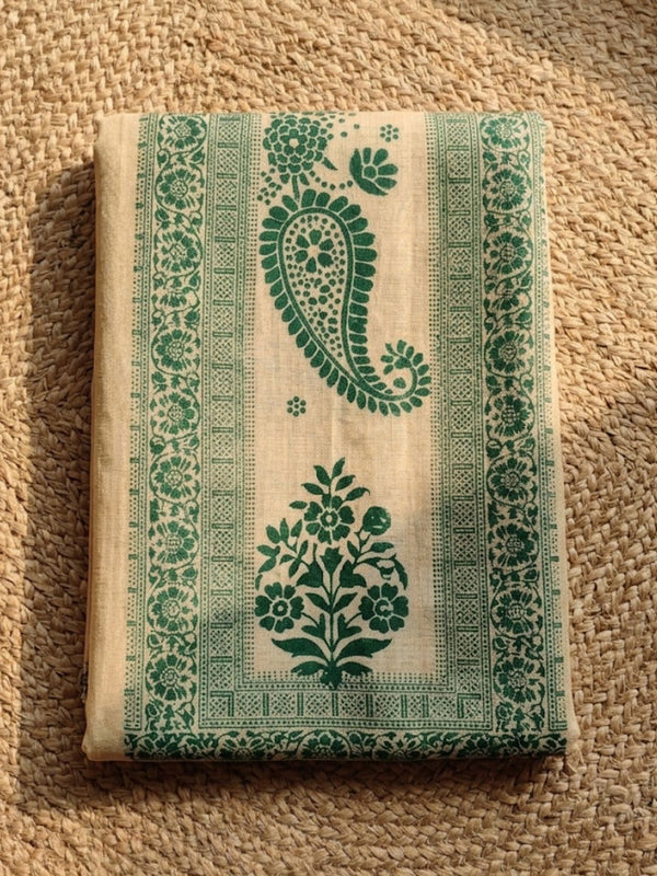 Indiehaat | Jamdani Cotton Suit Material Beige