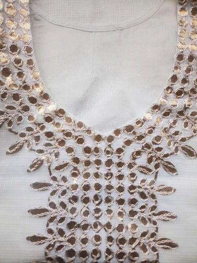 Indiehaat | Kota Doria Gota Patti Suit White