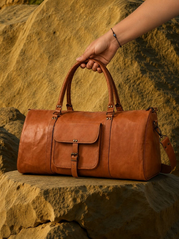 Indiehaat | Pure Leather Duffle Bag Rustic Brown