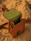 Indiehaat | Pure Leather Mobile Sling Bag Saddle Brown