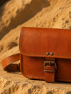 Indiehaat | Pure Leather Small Sling Bag Chestnut Brown