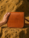 Indiehaat | Pure Leather Sling Bag Tobacco Brown