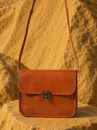 Indiehaat | Pure Leather Sling Bag Mahogany Brown