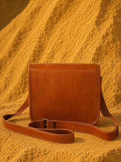 Indiehaat | Pure Leather Sling Bag (Pocket) Brown