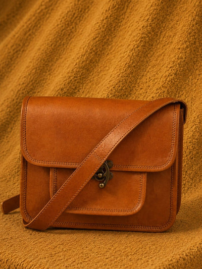 Indiehaat | Pure Leather Sling Bag (Pocket) Brown