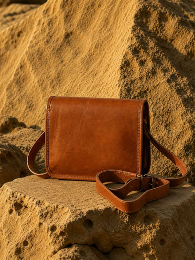 Indiehaat | Pure Leather Sling Bag Timber Brown
