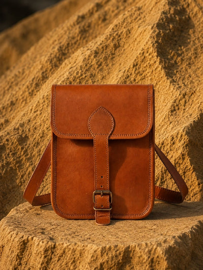 Indiehaat | Pure Leather Sling Bag Aged Brown