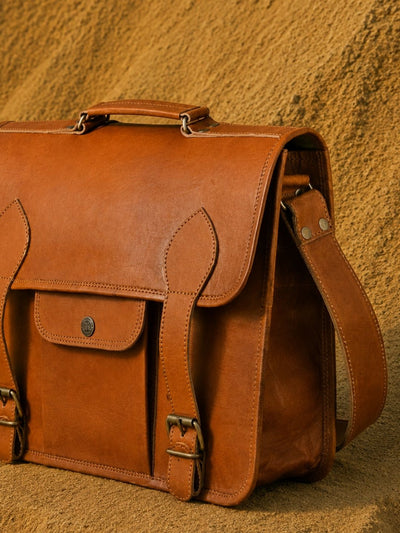 Indiehaat | Pure Leather Laptop Bag Earth Brown