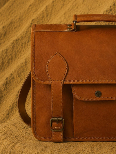 Indiehaat | Pure Leather Laptop Bag Earth Brown