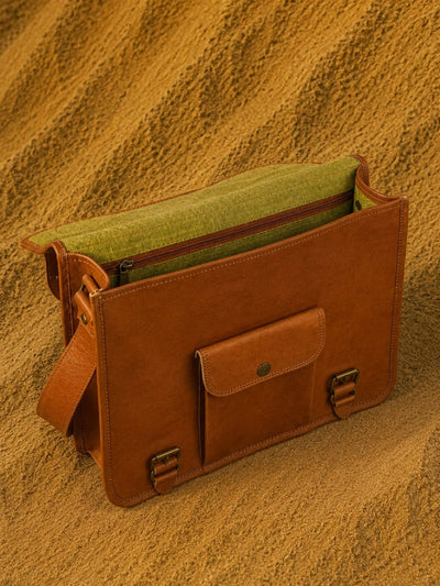 Indiehaat | Pure Leather Laptop Bag Earth Brown