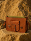 Indiehaat | Pure Leather Laptop Messenger Bag Cognac Brown