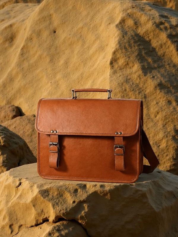 Indiehaat | Pure Leather Laptop Bag Vintage Brown