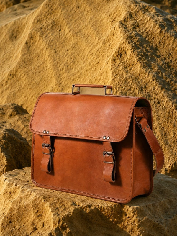 Indiehaat | Pure Leather Laptop Bag Vintage Brown