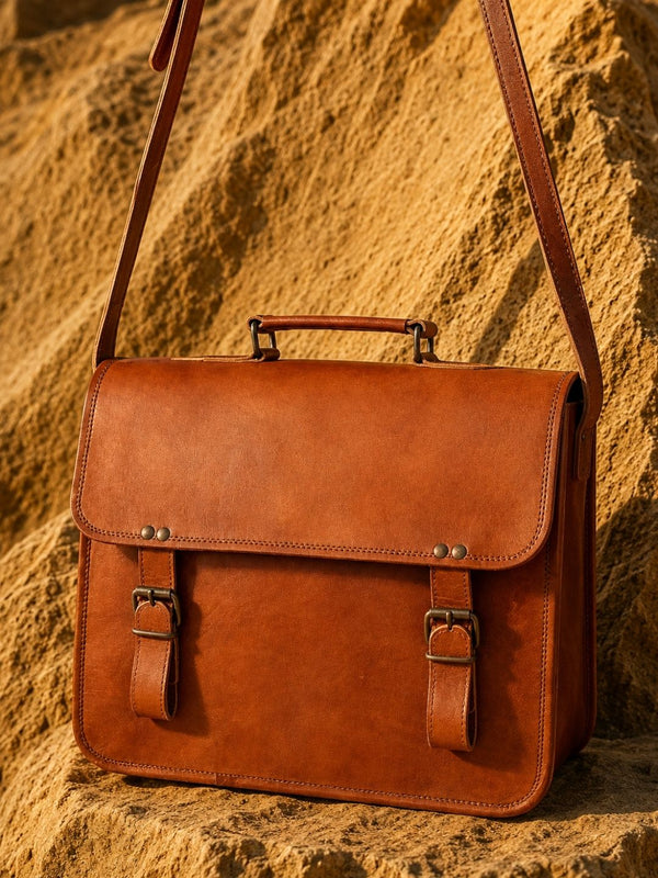 Indiehaat | Pure Leather Laptop Bag Vintage Brown