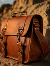 Indiehaat | Pure Leather Laptop Bag Camel Brown