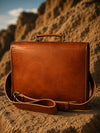 Indiehaat | Pure Leather Laptop Bag Saddle Brown
