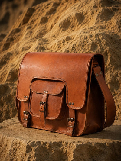 Indiehaat | Pure Leather Laptop Bag Walnut Brown