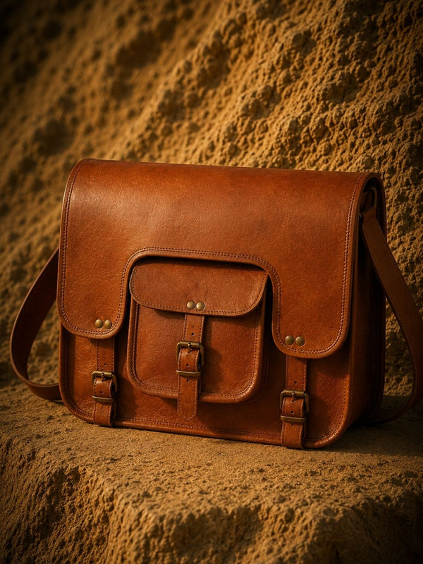 Indiehaat | Pure Leather Laptop Bag Walnut Brown