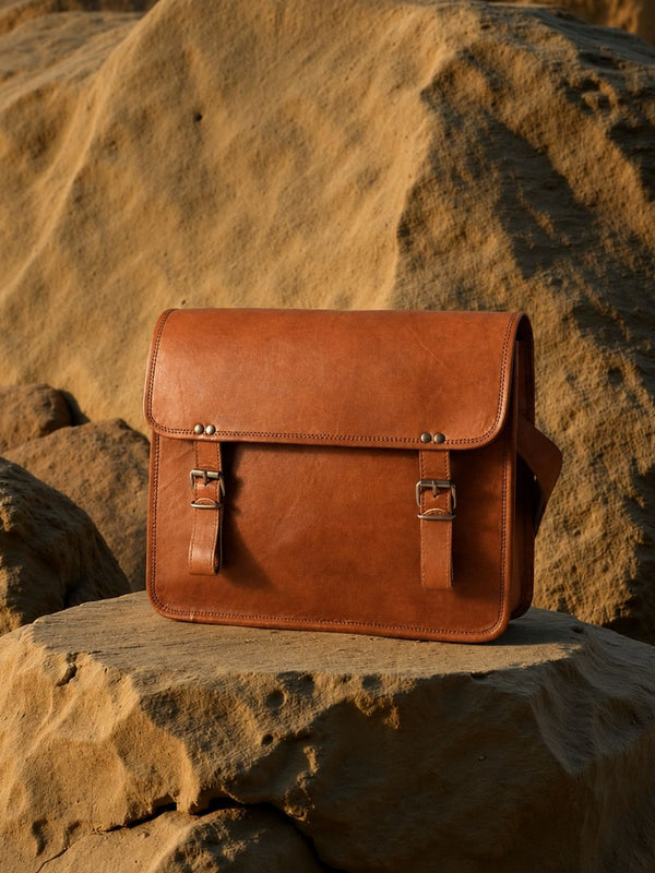 Indiehaat | Pure Leather Laptop Bag Mahogany Brown