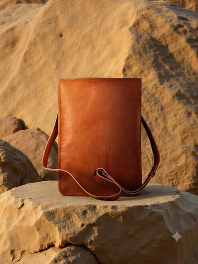 Indiehaat | Pure Leather Cross Body Bag Desert Brown