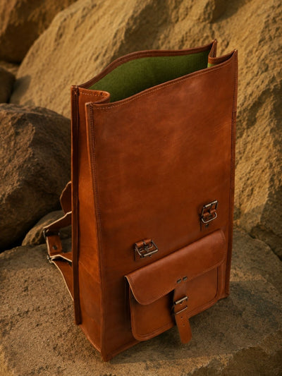 Indiehaat | Pure Leather Backpack Tan Brown