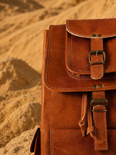 Indiehaat | Pure Leather Backpack Amber Brown