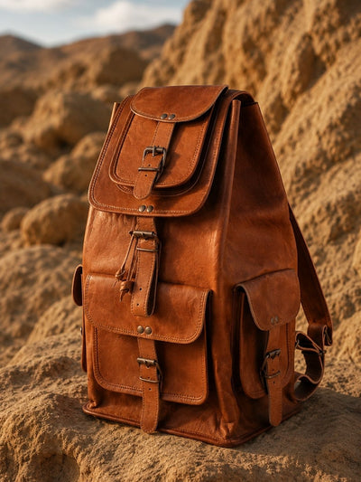 Indiehaat | Pure Leather Backpack Amber Brown