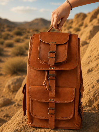 Indiehaat | Pure Leather Backpack Amber Brown