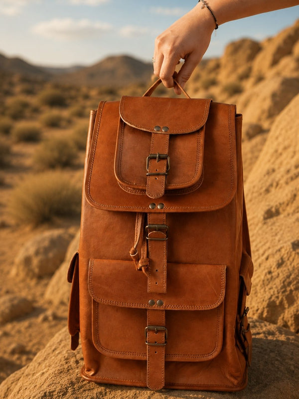 Indiehaat | Pure Leather Backpack Amber Brown