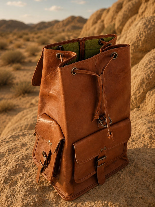 Indiehaat | Pure Leather Backpack Amber Brown