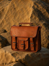 Indiehaat | Pure Leather Messenger Bag Saddle Brown