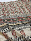 Indiehaat | Beige Chanderi Silk Kalamkari Saree
