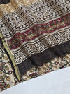 Indiehaat | Beige Chanderi Silk Kalamkari Saree