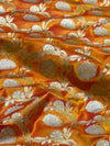Indiehaat | Yellow Mashru Katan Silk Saree | Brocade