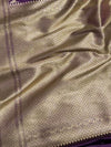 Indiehaat | Violet Mashru Katan Silk Saree | Brocade