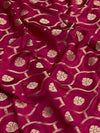 Indiehaat | Red Mashru Katan Silk Saree | Brocade