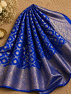 Indiehaat | Blue Mashru Katan Silk Saree | Brocade