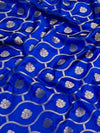 Indiehaat | Blue Mashru Katan Silk Saree | Brocade