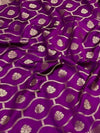 Indiehaat | Purple Mashru Katan Silk Saree | Brocade