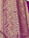 Indiehaat | Purple Mashru Katan Silk Saree | Brocade