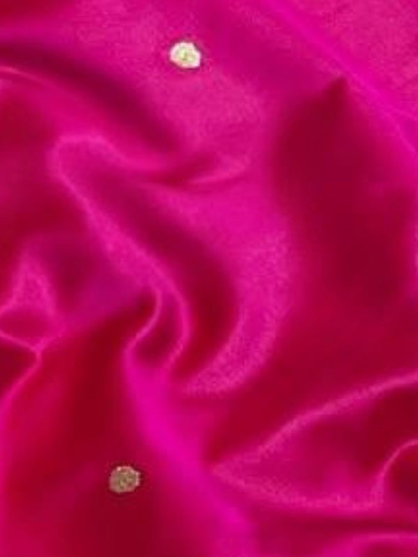 Indiehaat | Pink Mina Mashru Katan Silk Saree | Meenakari