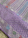 Indiehaat | Purple Mina Mashru Katan Silk Saree | Meenakari