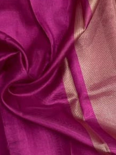 Indiehaat | Pink Banarasi Tissue Silk Saree | Brocade