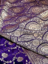 Indiehaat | Blue Mashru Katan Silk Saree | Brocade