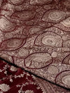 Indiehaat | Maroon Mashru Katan Silk Saree | Brocade