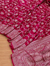 Indiehaat | Pink Mashru Katan Silk Saree | Brocade