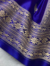 Indiehaat | Blue Mashru Katan Silk Saree | Brocade