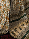 Indiehaat | Beige Chanderi Silk Kalamkari Saree